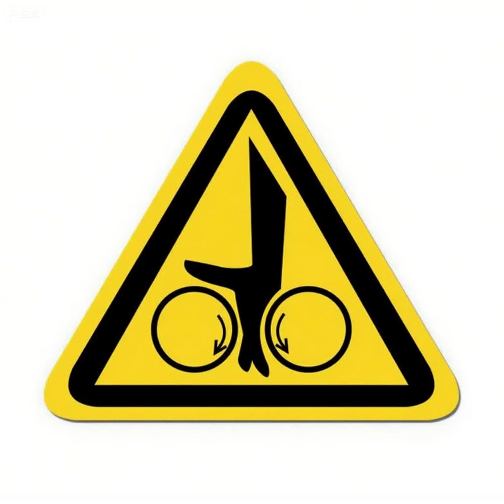 Sinal de alerta de risco de esmagamento - Vinil autoadesivo