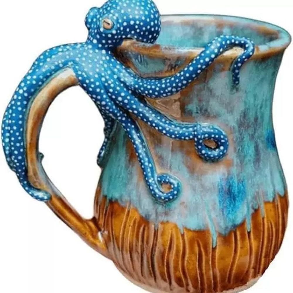 Ornamento de escultura: Octopus Cup Resin Creative Sea Creature