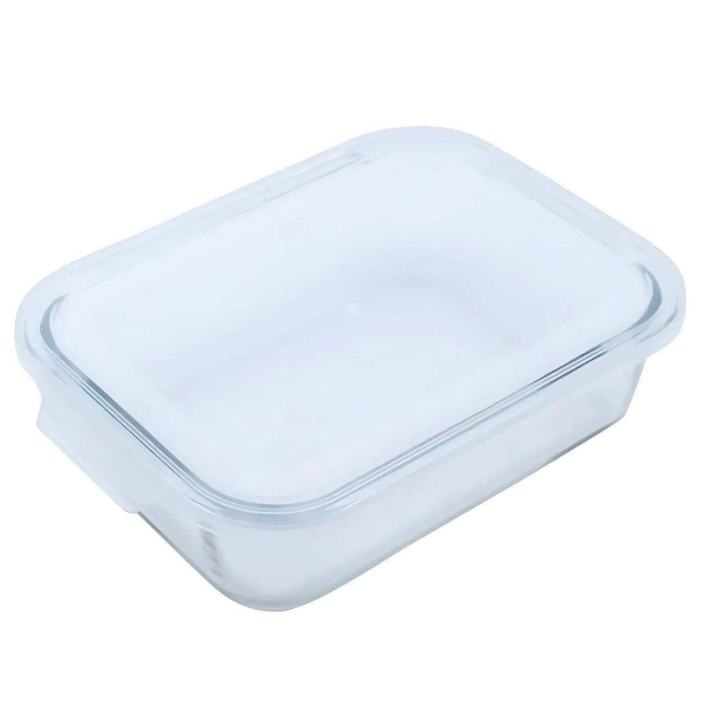 Pote De Vidro Retangular Com Tampa 1L 007803 - Mor