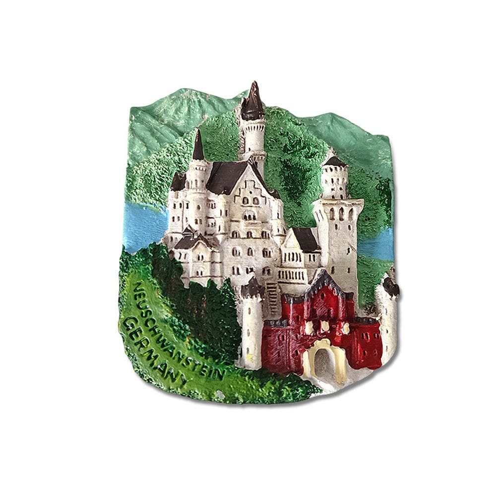 Ímã de geladeira feito à mão em resina 3D do Castelo de Neuschwanstein