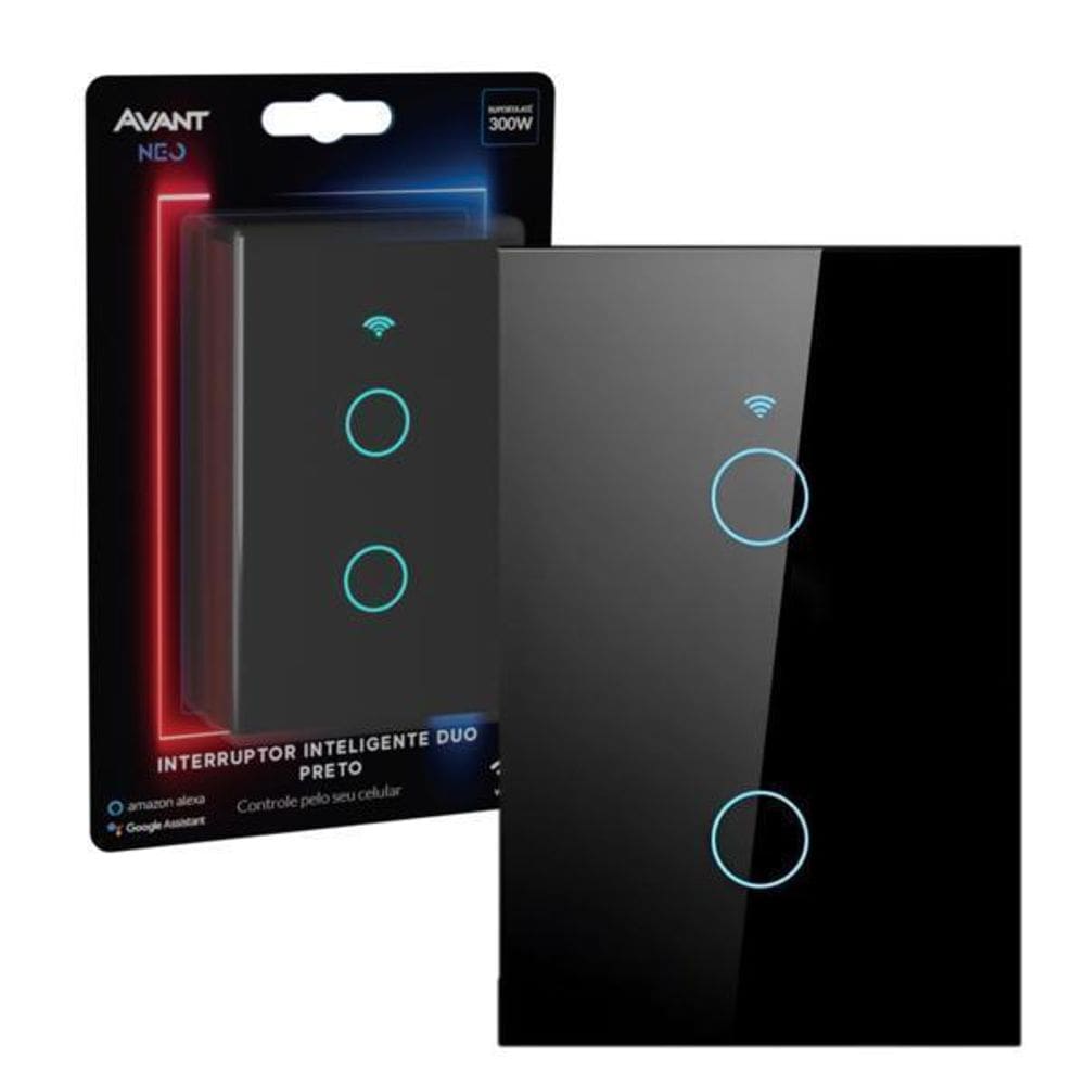 Conjunto 2 Interruptor Inteligente Neo 300W Preto - Avant