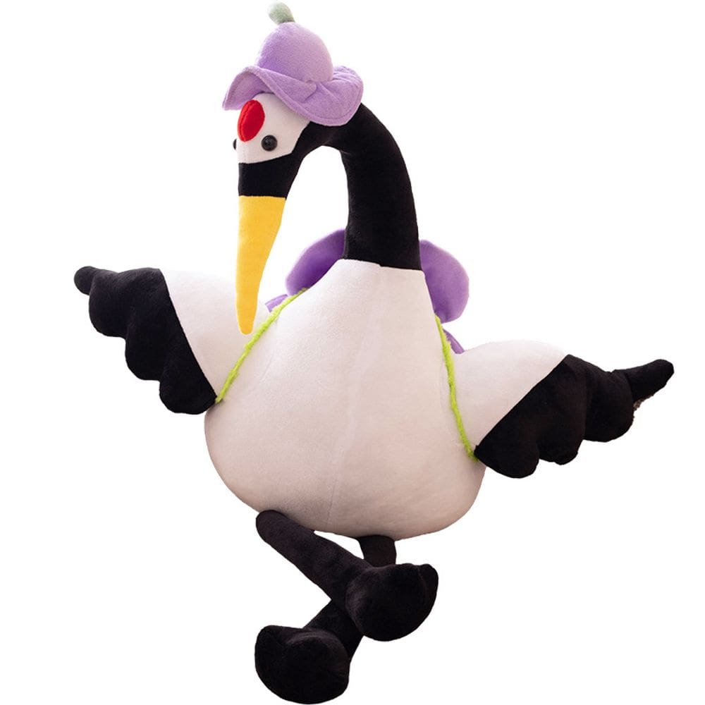 Brinquedo de pelúcia, desenho animado, boneca de guindaste com coroa vermelha, pássaro de pelúcia de 50 cm