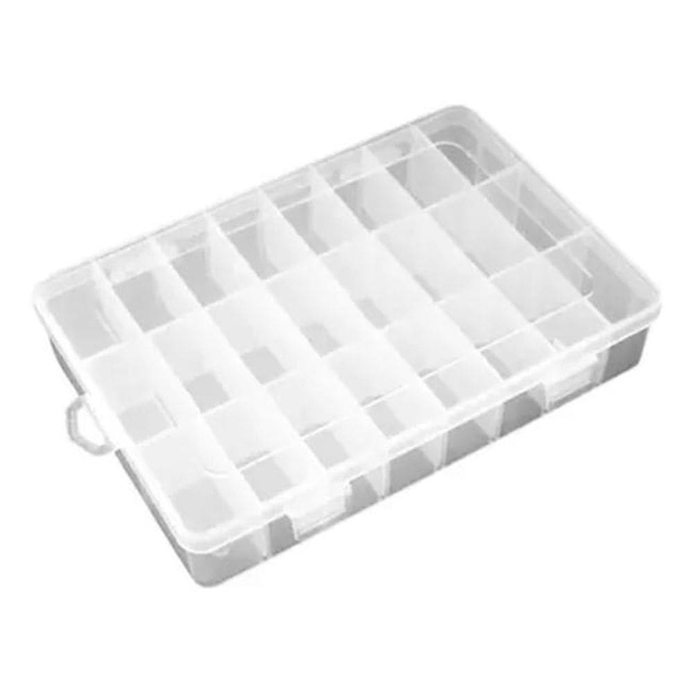 Caixa Plástica Organizadora 24 Divisórias 19X12,5X3,3Cm