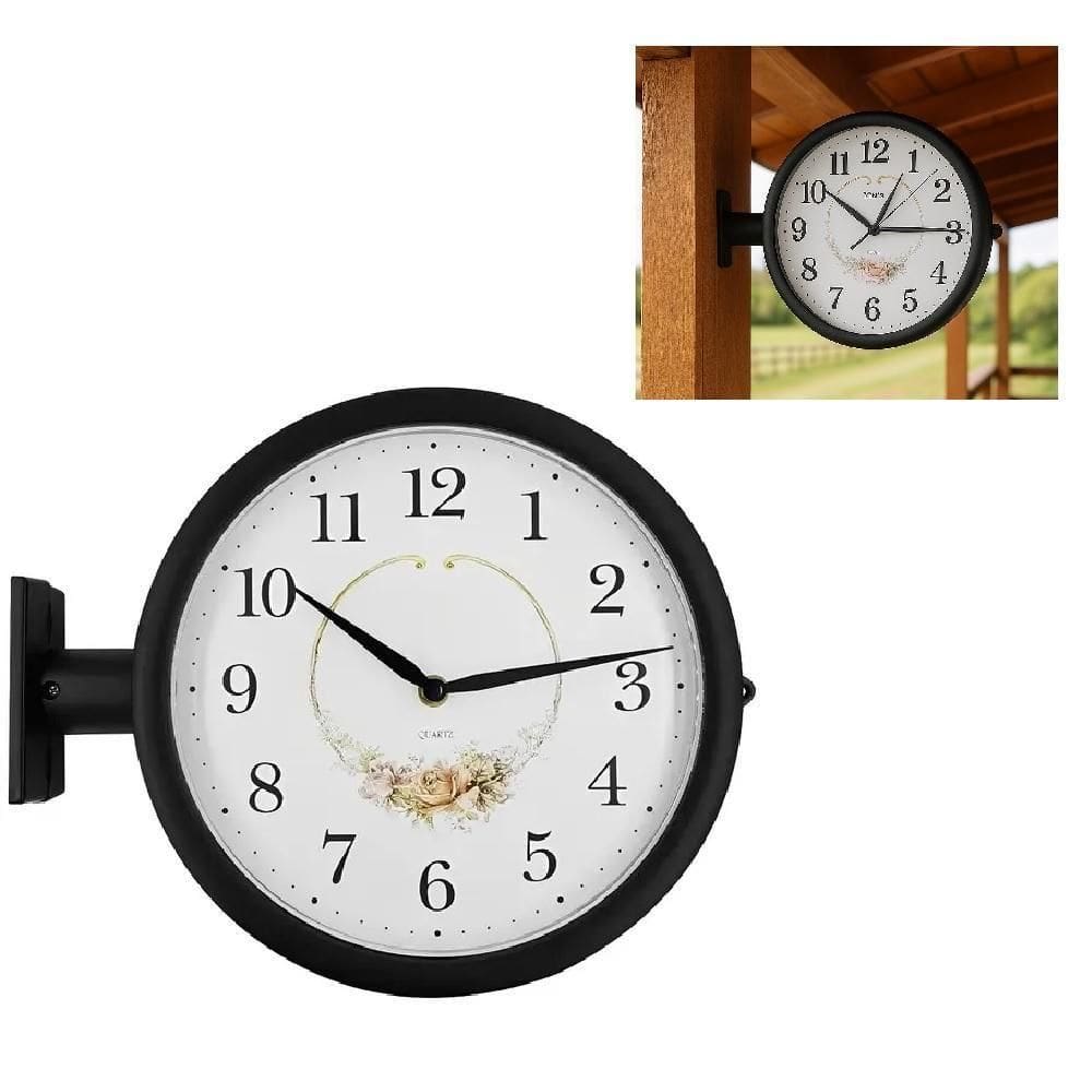 Relogio Dupla Face Vintage Preto Luxo Para Parede Estacao De Trem Decorativo Retro Adicione Charme Ao Seu Ambiente