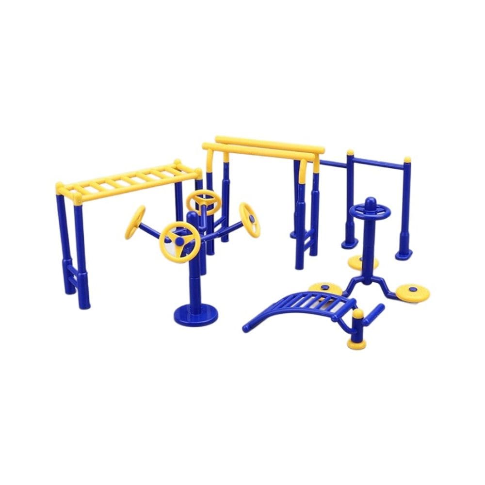 Móveis de casa de bonecas em miniatura, equipamento de ginástica ao ar livre, 4 unidades