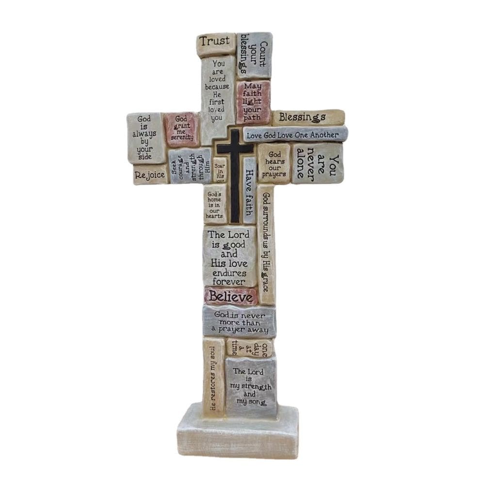 Estátua de resina, cruz religiosa, 30 cm, decoração inspiradora