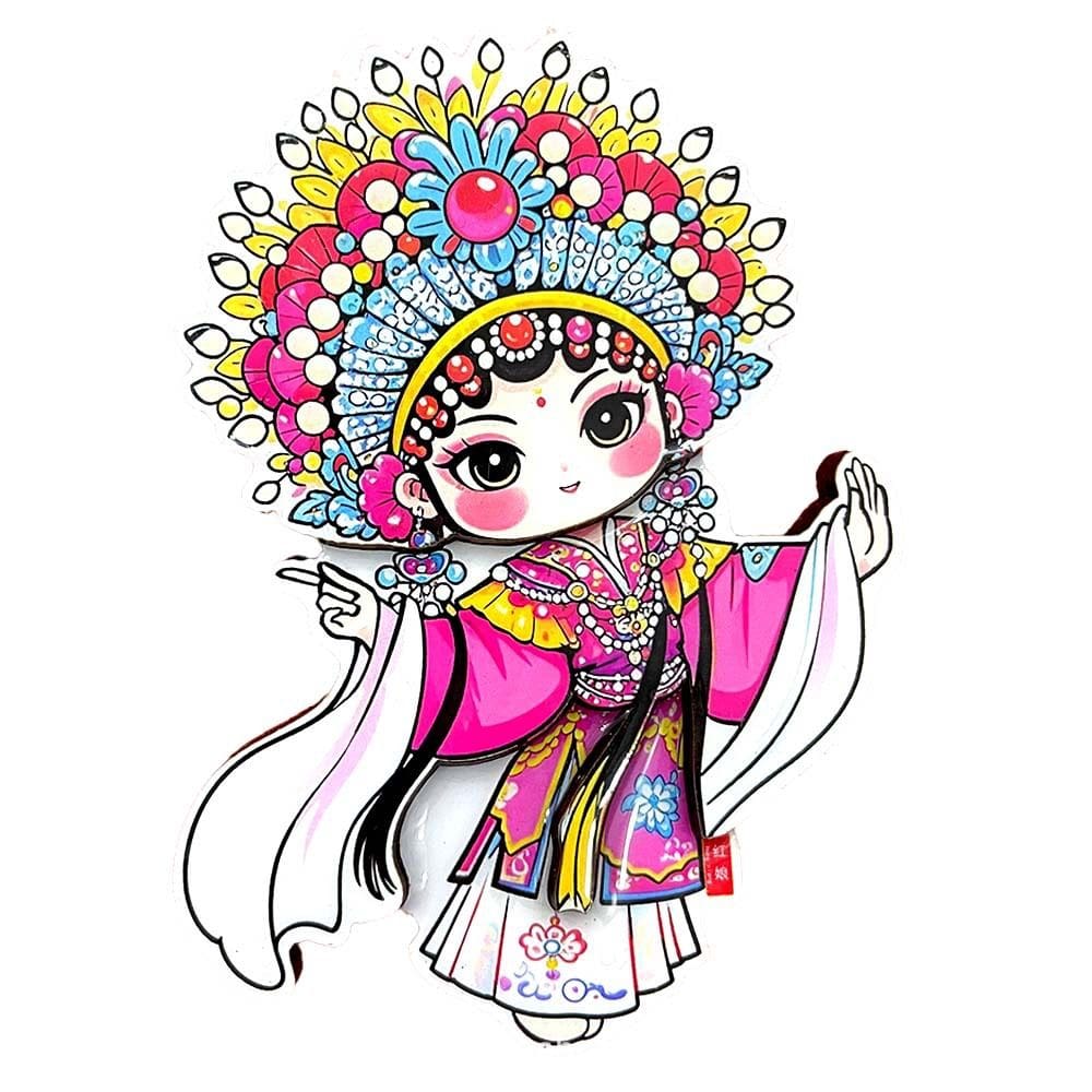 Ímã de geladeira Peking Opera Character 3D Chinese Opera Face