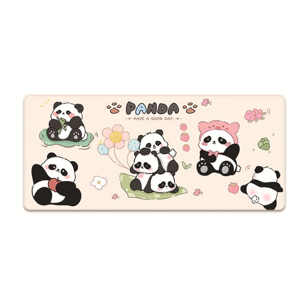 Mouse Pad Cute Panda Theme 80x30cm com base de borracha antiderrapante