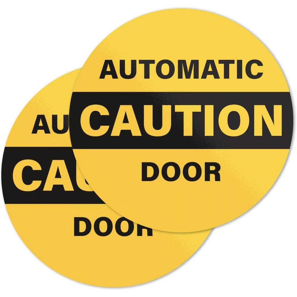 Adesivo: aviso automático de cuidado de porta, 15x15cm, PVC, 4 unidades