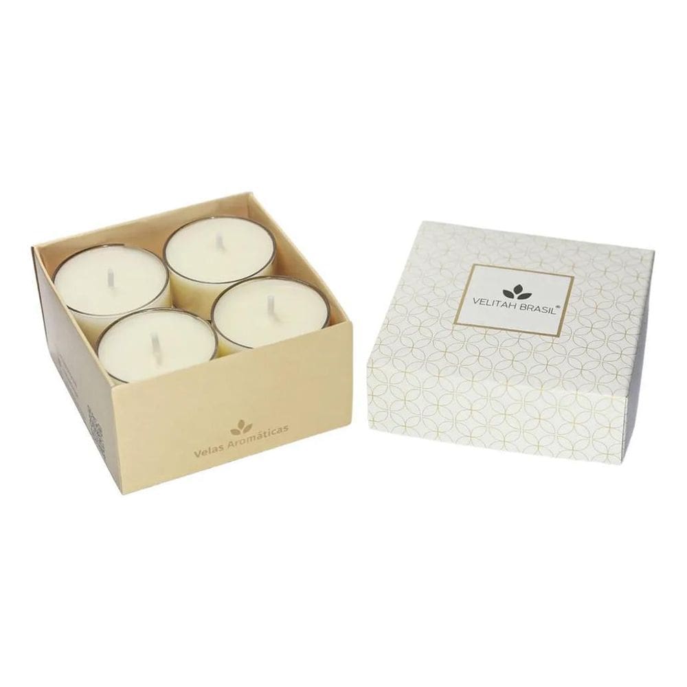 10X Vela Aromática Capim Cidreira Com 4 Mini Velas Aromatiz