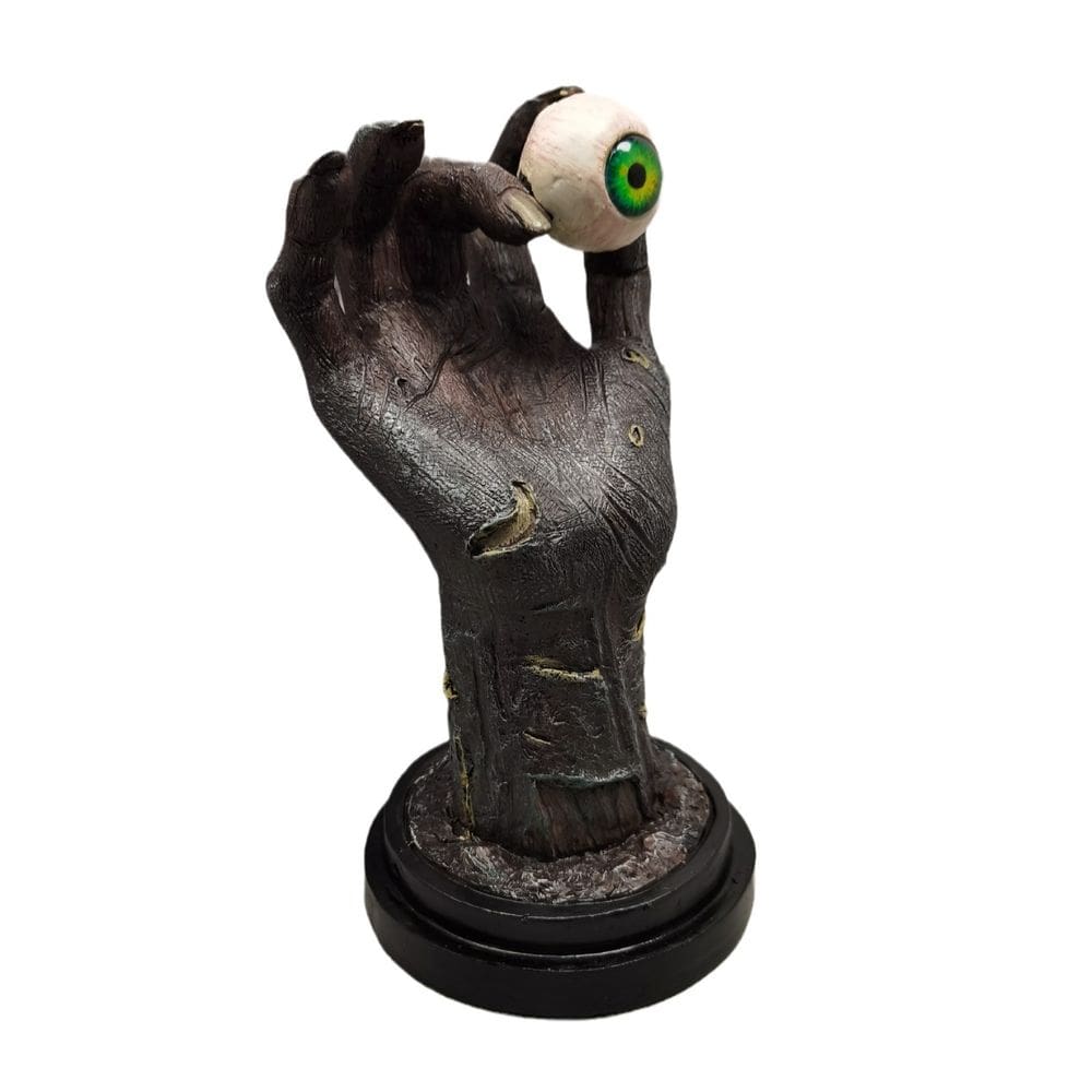 Escultura em resina Halloween Zombie Wizard Mão com Olho 22,5 cm