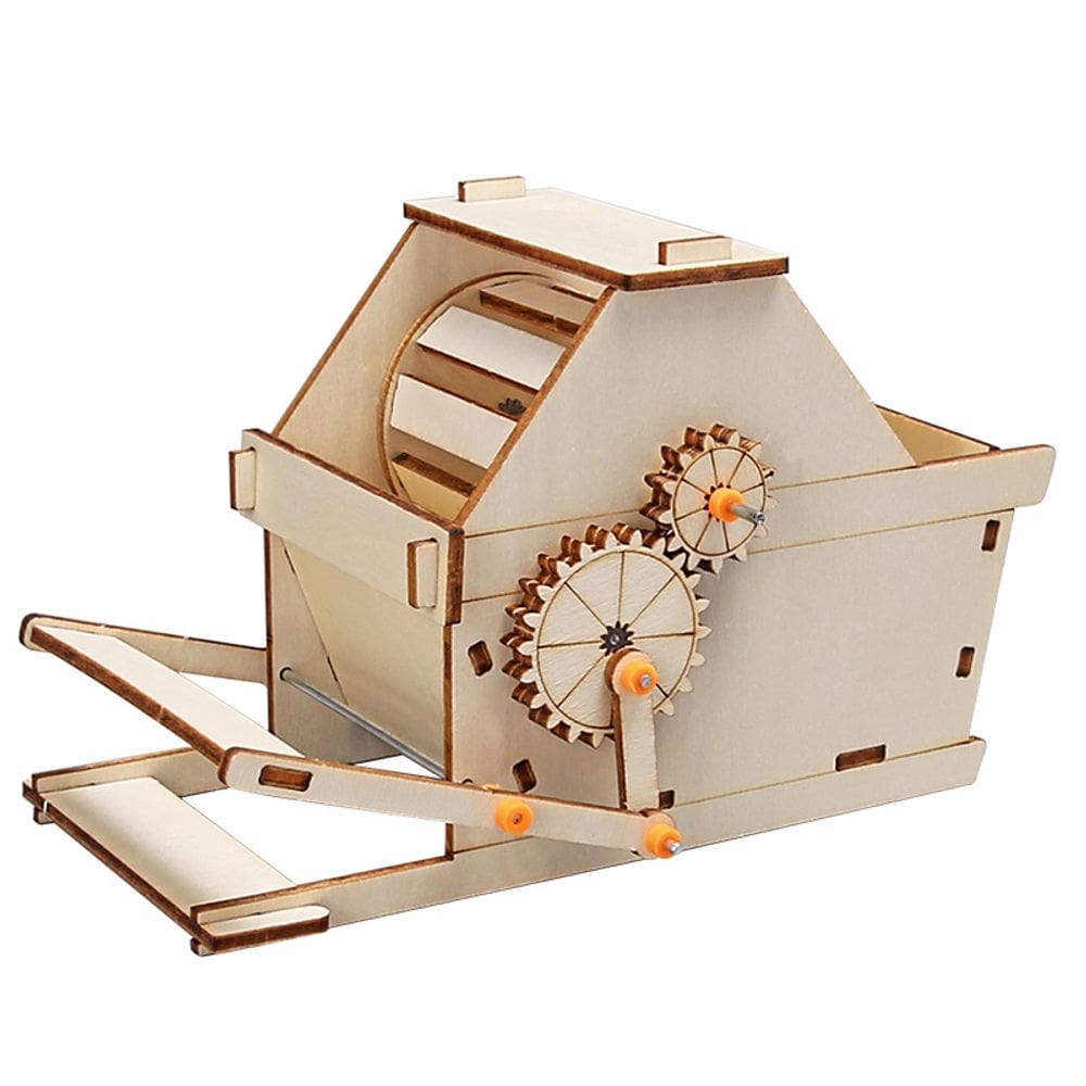 Kit de ciência de máquinas DIY Thresher de madeira para crianças de 8 anos ou mais