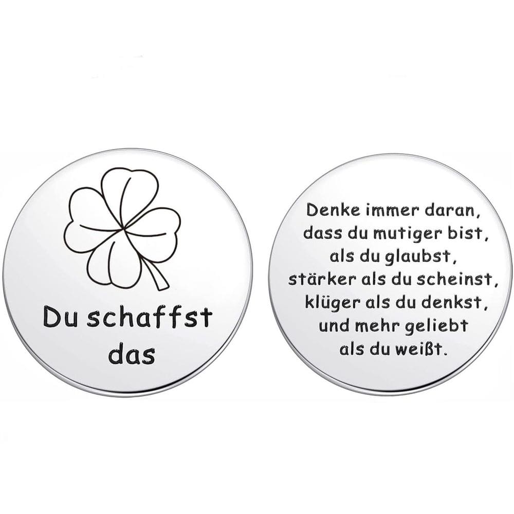 Moeda comemorativa alemã “Du Schaffst Das” Trevo de quatro folhas