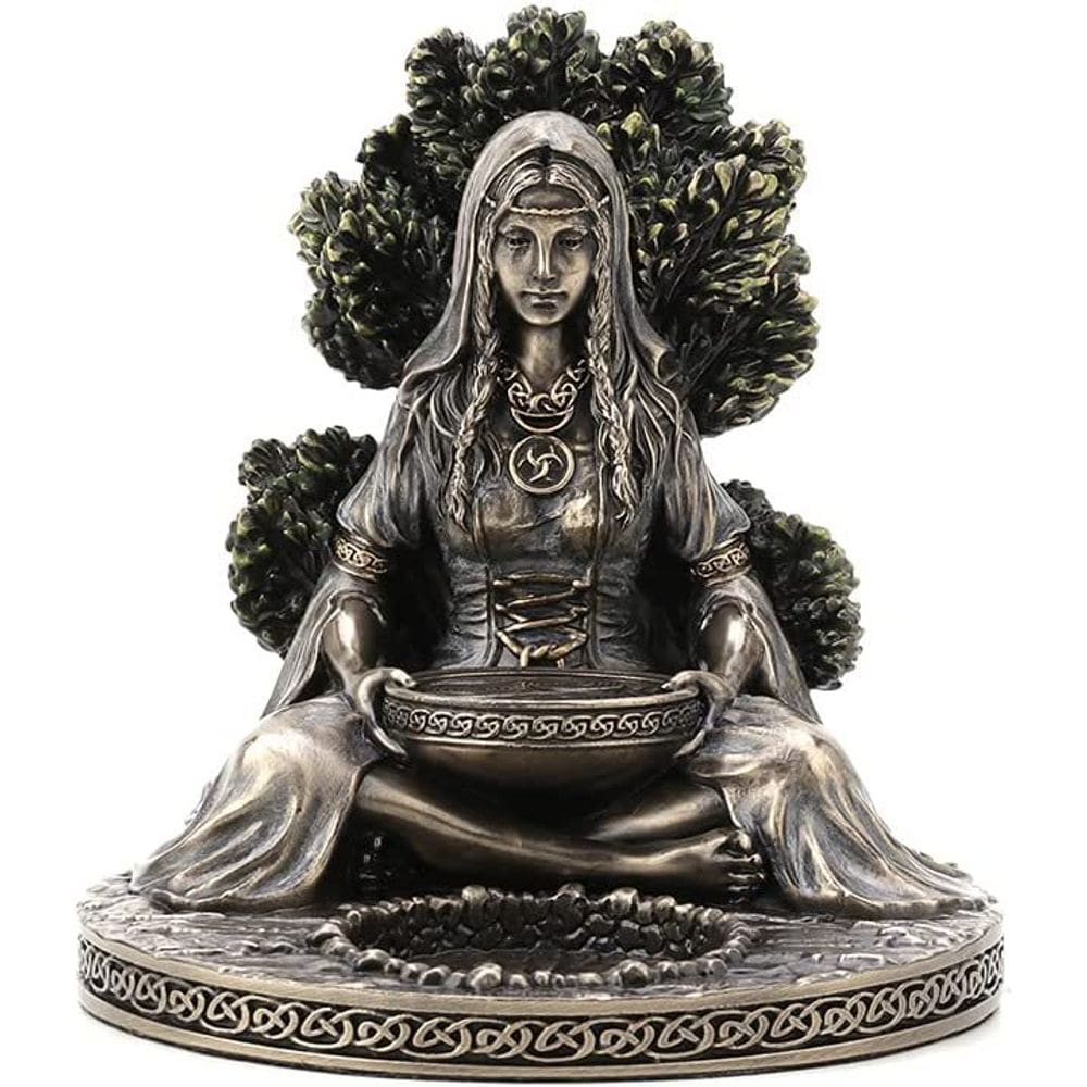 Escultura Terra Mãe Gaia Deusa 14 cm de resina pintada à mão