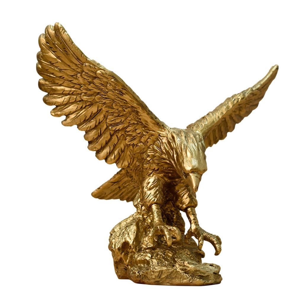 Estátua de escultura Golden Eagle Majestic Resin 18,5 cm