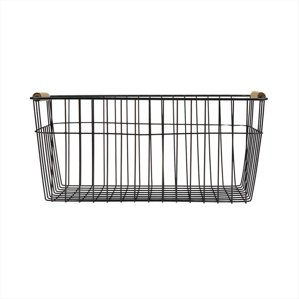 Cesto Organizador Multiuso Grande Preto Alça Porta Objetos