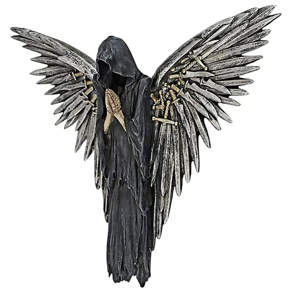 Escultura de parede Dark Angel, estatueta de resina de 19 cm, Halloween