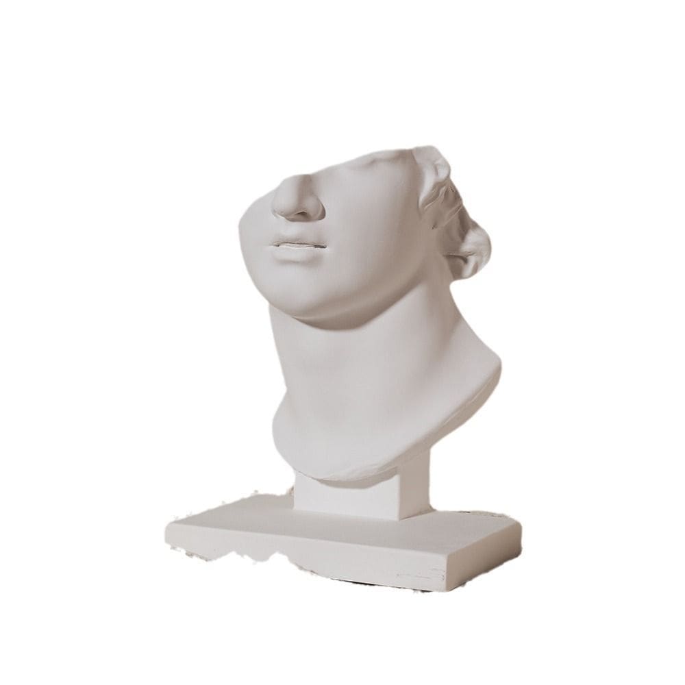 Escultura em resina de busto de 12,5 cm, jovem, estilo nórdico abstrato