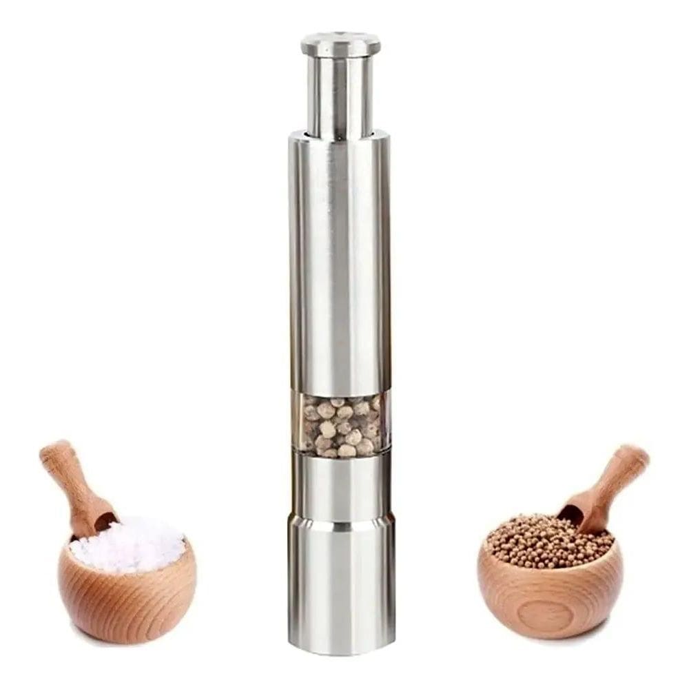 Moedor Pimenta Sal Temperos Inox Manual Com Visor 15,5Cm Cor