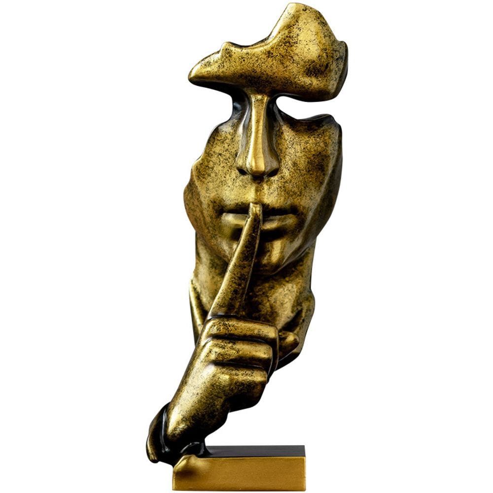 Estatueta de resina moderna de escultura Abstract Silence Shh Gesture