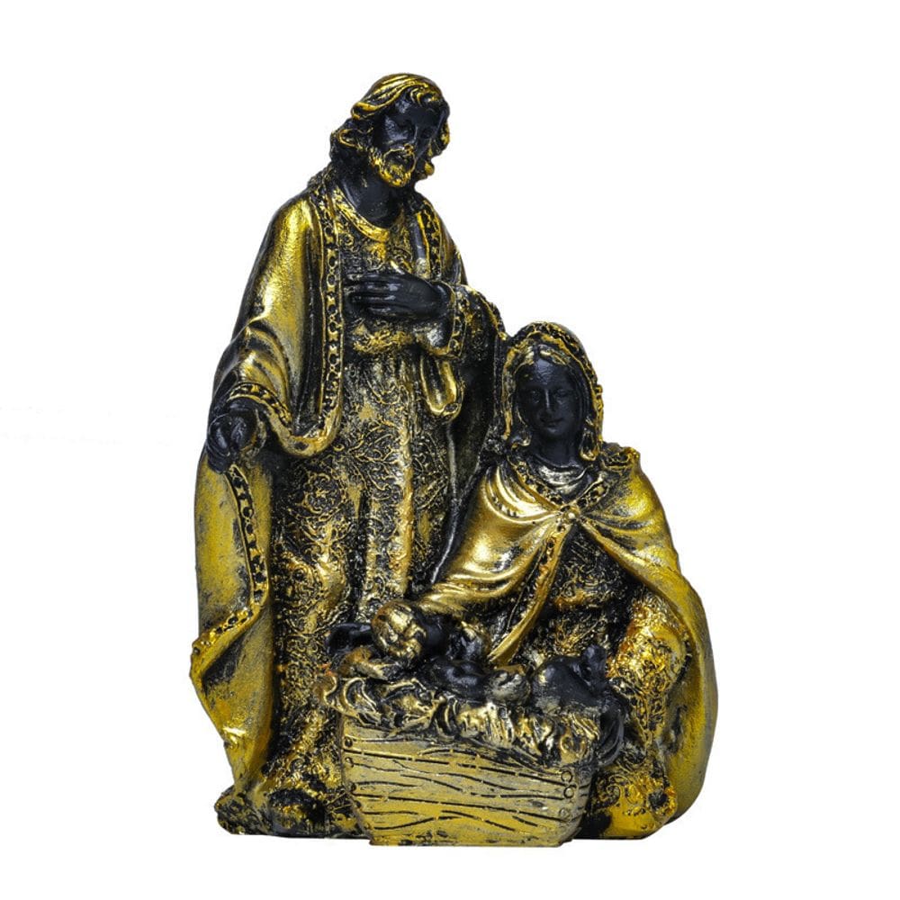 Figura de resina da Sagrada Família para presépio de 12 cm em estilo vintage