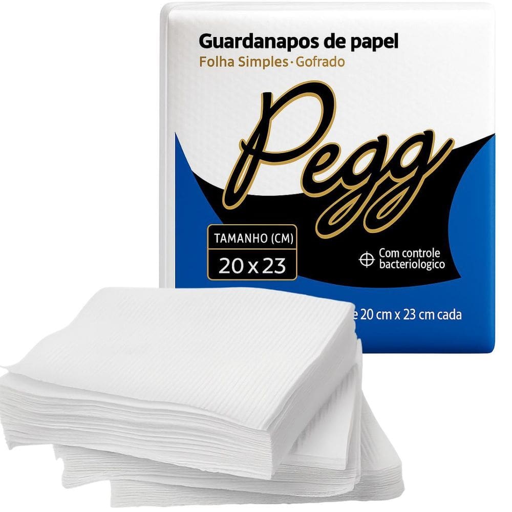 Kit Guardanapo Branco De Papel Pegg Gofrado 20X23Cm 20 Un.