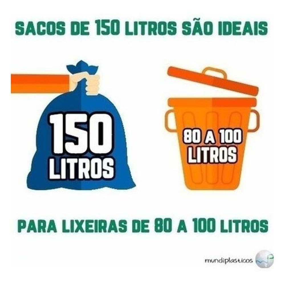 Saco De Lixo 150 Litros 100 Un Verde Mega Reforçado