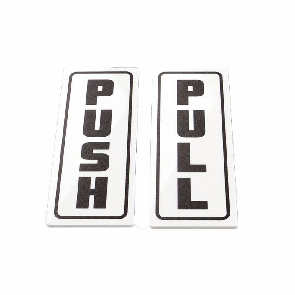 Adesivos de sinalização de porta em vinil autoadesivo Push/Pull, 2 unidades