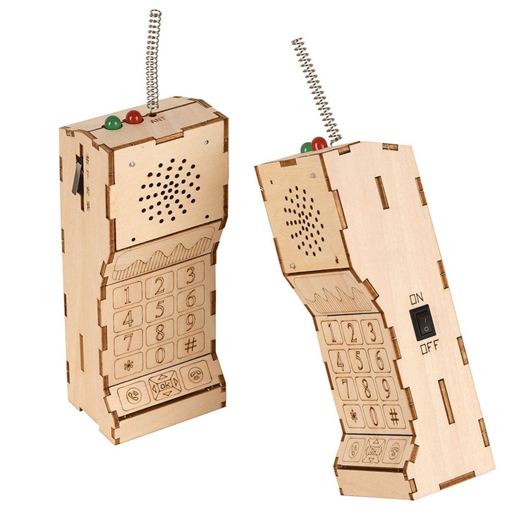 Kit científico, modelo de walkie-talkie de madeira DIY para crianças de 8 a 14 anos