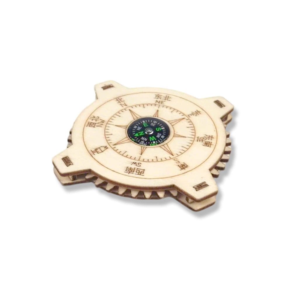 Kit científico de bússola de madeira DIY para crianças, STEM Educational