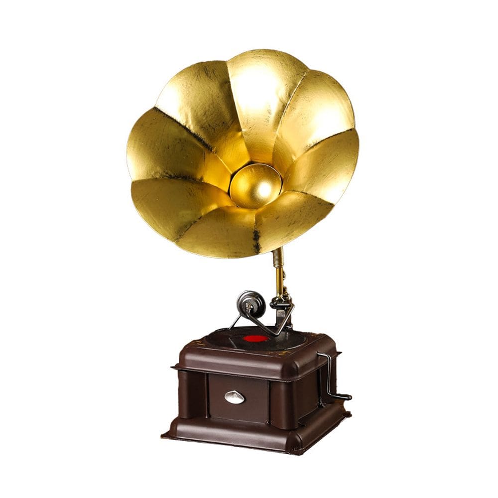 Escultura: gramofone vintage, estátua de resina europeia