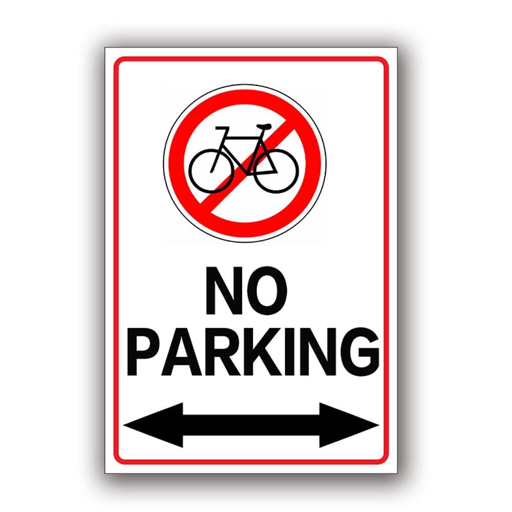 Sinal de aviso: não há estacionamento para bicicletas, 10 unidades/lote - vinil de PVC