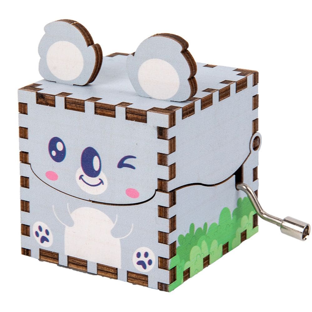 Caixa de música, manivela de coala de madeira, caixa musical, decoração de quarto infantil