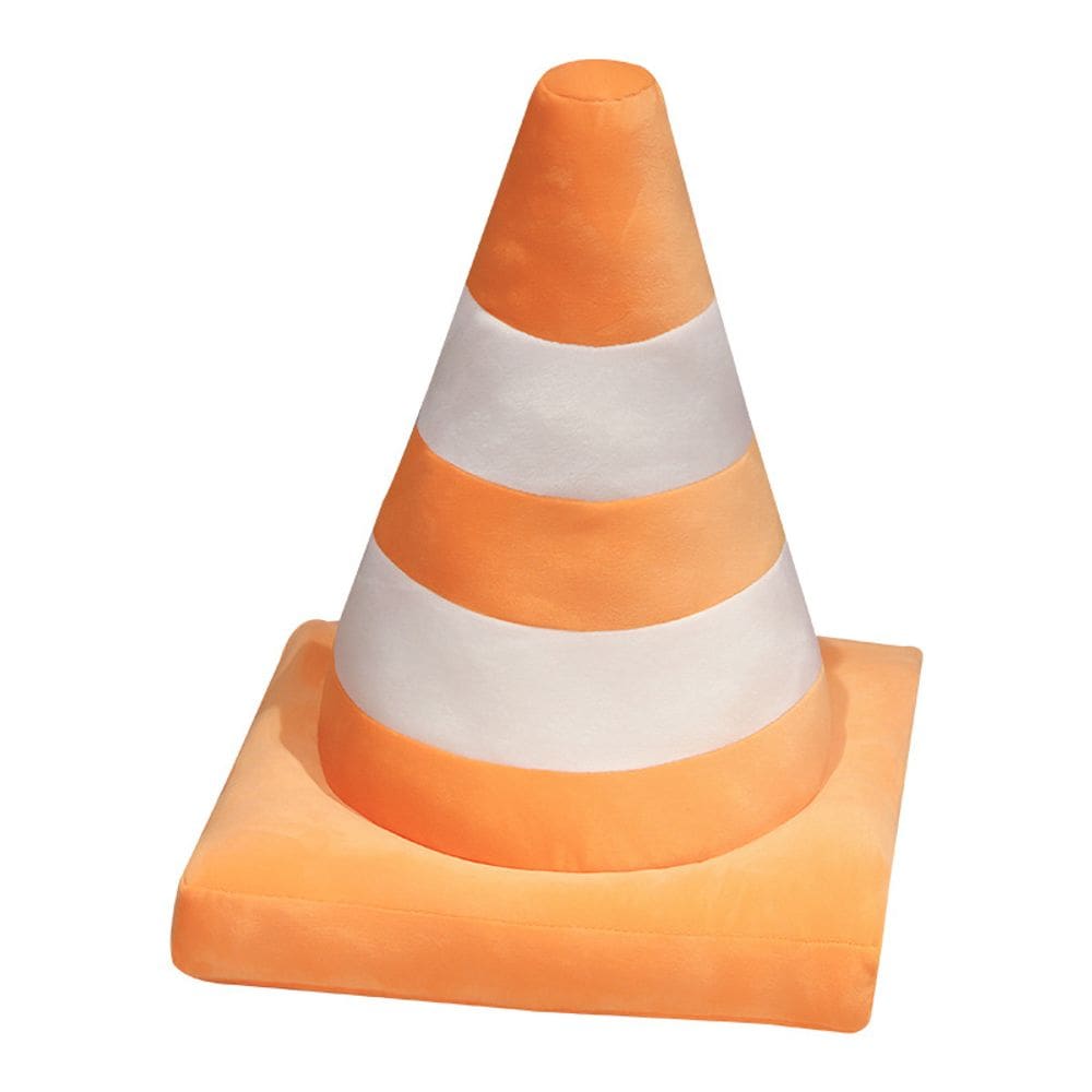 Boneca de brinquedo de pelúcia Soft Cartoon Traffic Cone de 45 cm - Crianças e decoração