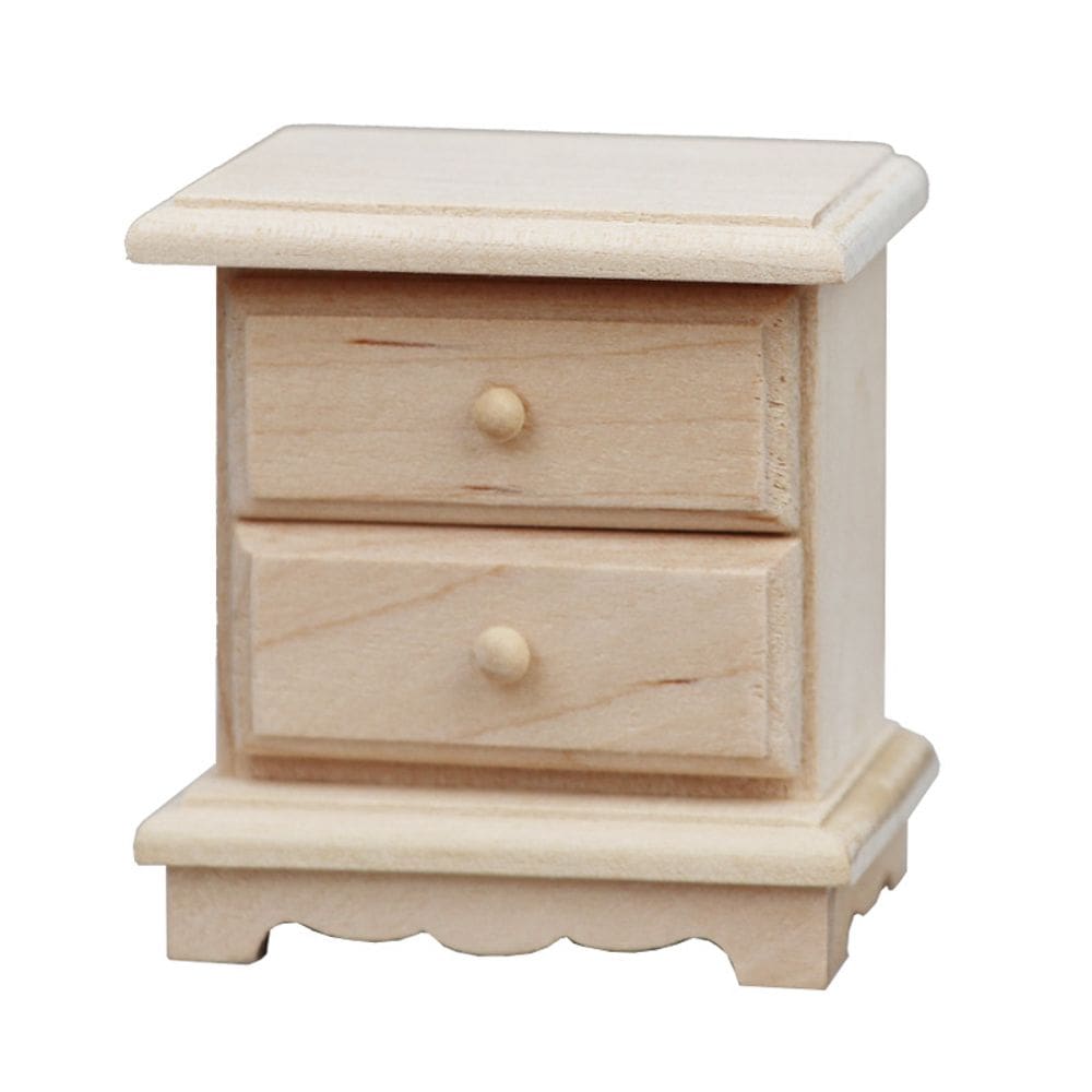 Móveis de casa de bonecas em miniatura Armário de cabeceira de madeira