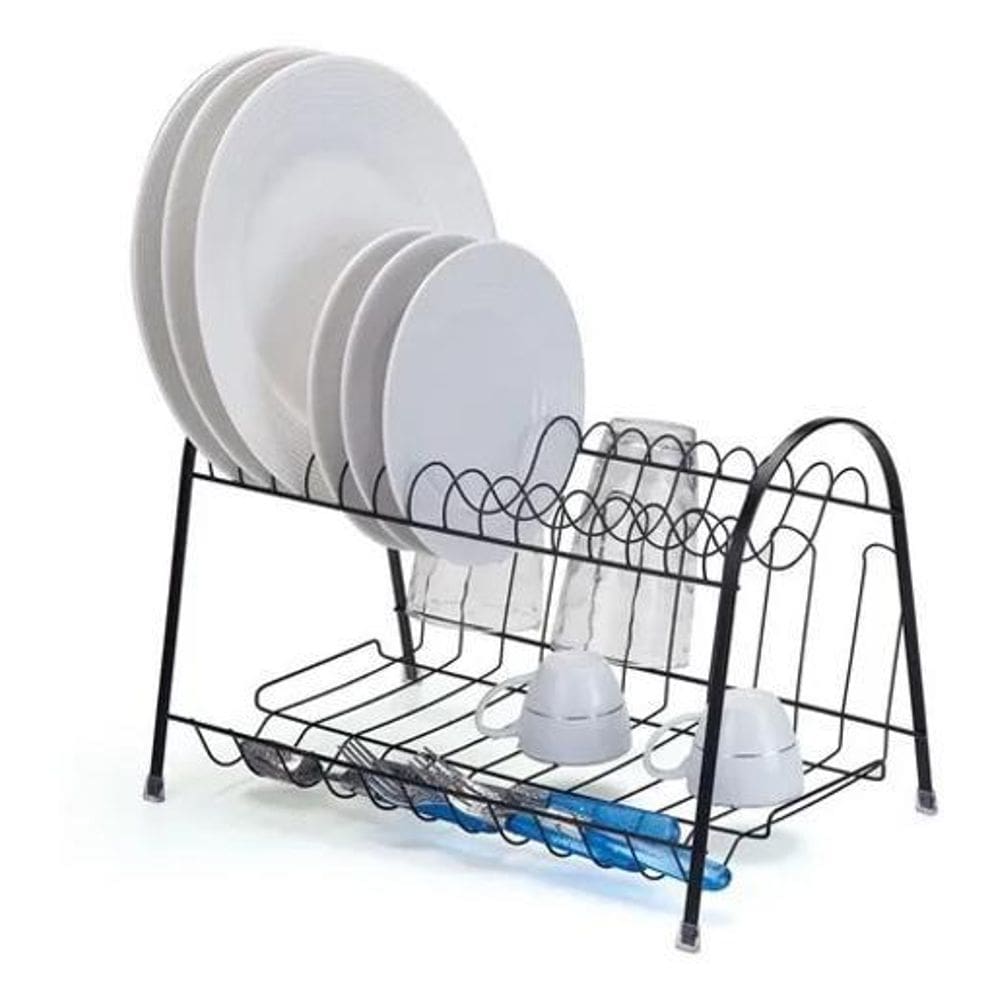 10X Escorredor De Louças Arthi Max Duplo Linha Black Cor Pr