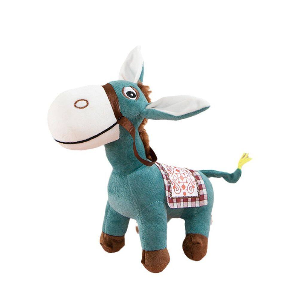 Boneca de pelúcia Donkey Toy de pelúcia de 25 cm com selim colorido