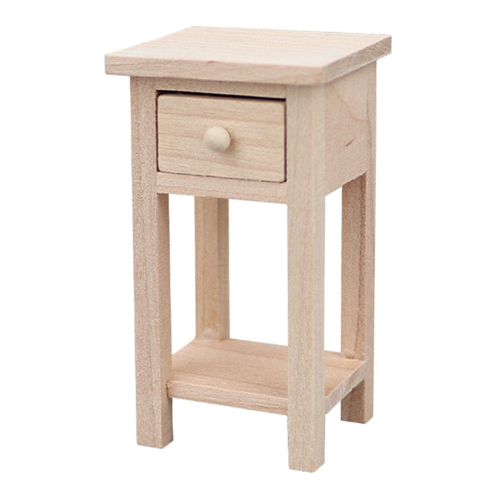 Mesa lateral de madeira Dollhouse Furniture em miniatura em escala 1:12