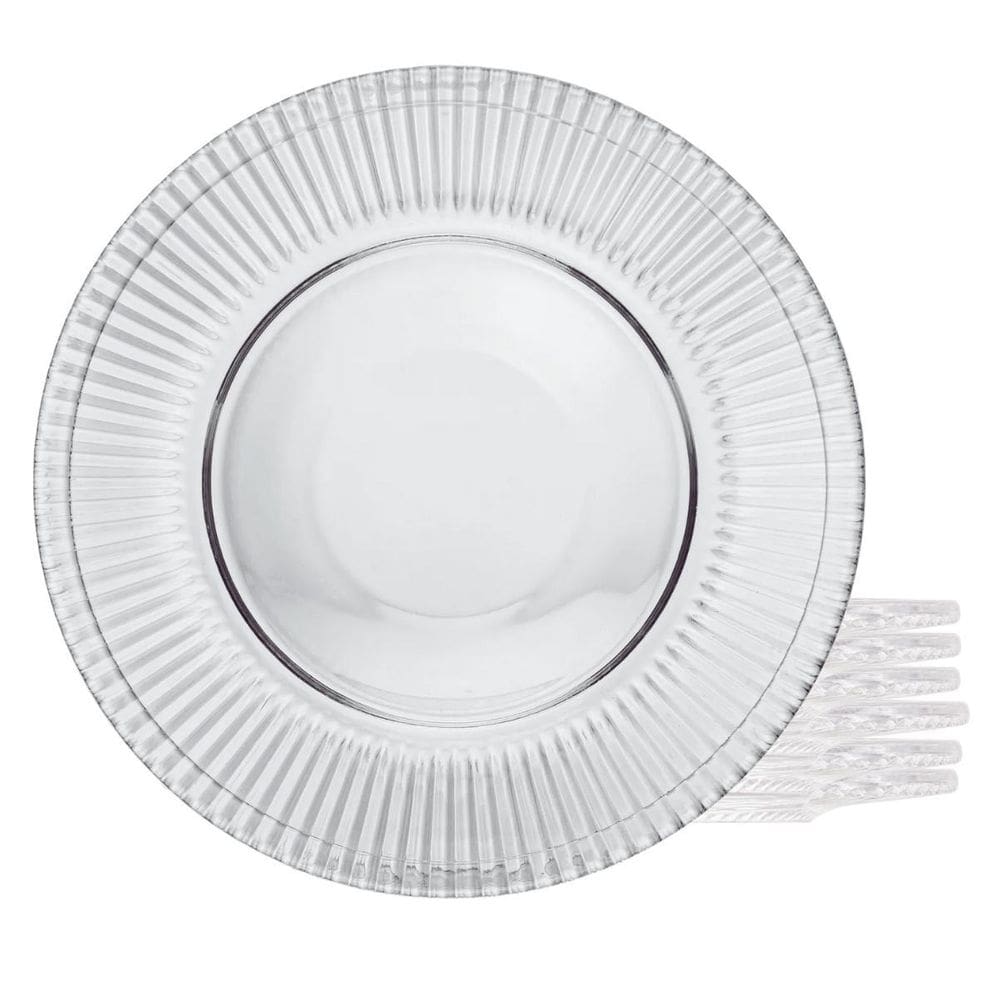 Jogo De Pratos Raso 25Cm Kit 6 Peças Renaissance De Cristal