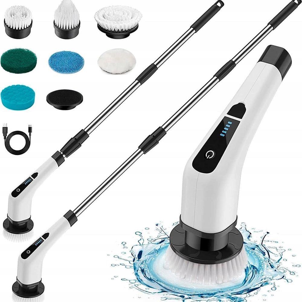 Esfregão Elétrico S/Fio Giratório 360 Limpeza Chão E