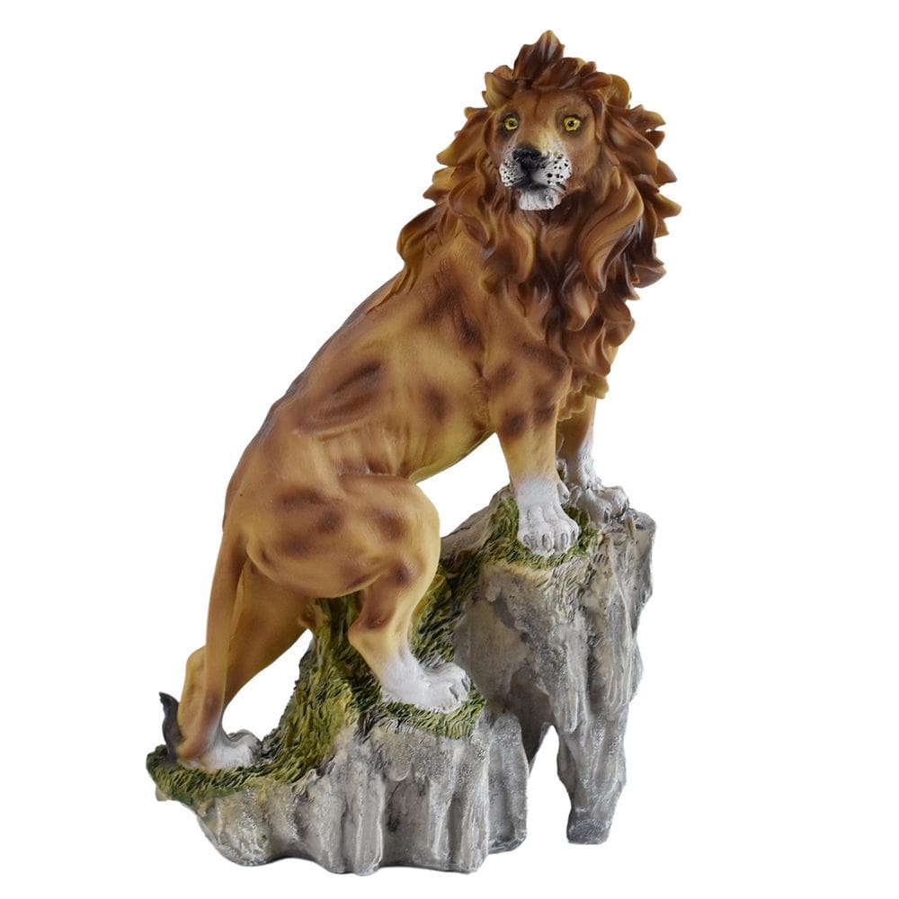 Escultura Estátua de leão rugindo em resina de leão em estilo chinês