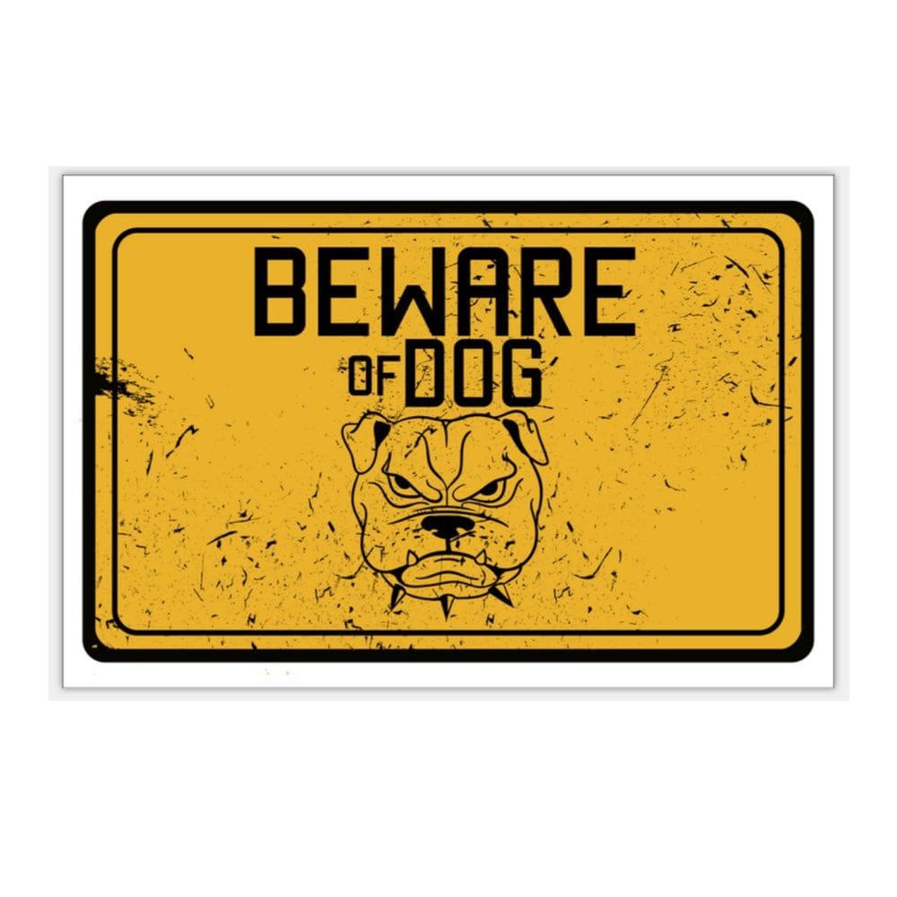 Adesivo de advertência Beware of Dog Vinyl Caution Sign, 10 unidades
