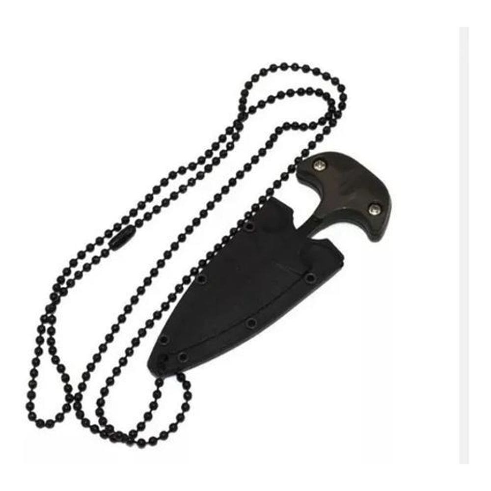 2X Mini Faca Push T Dagger Fulltang Com Corrente Dog Tag