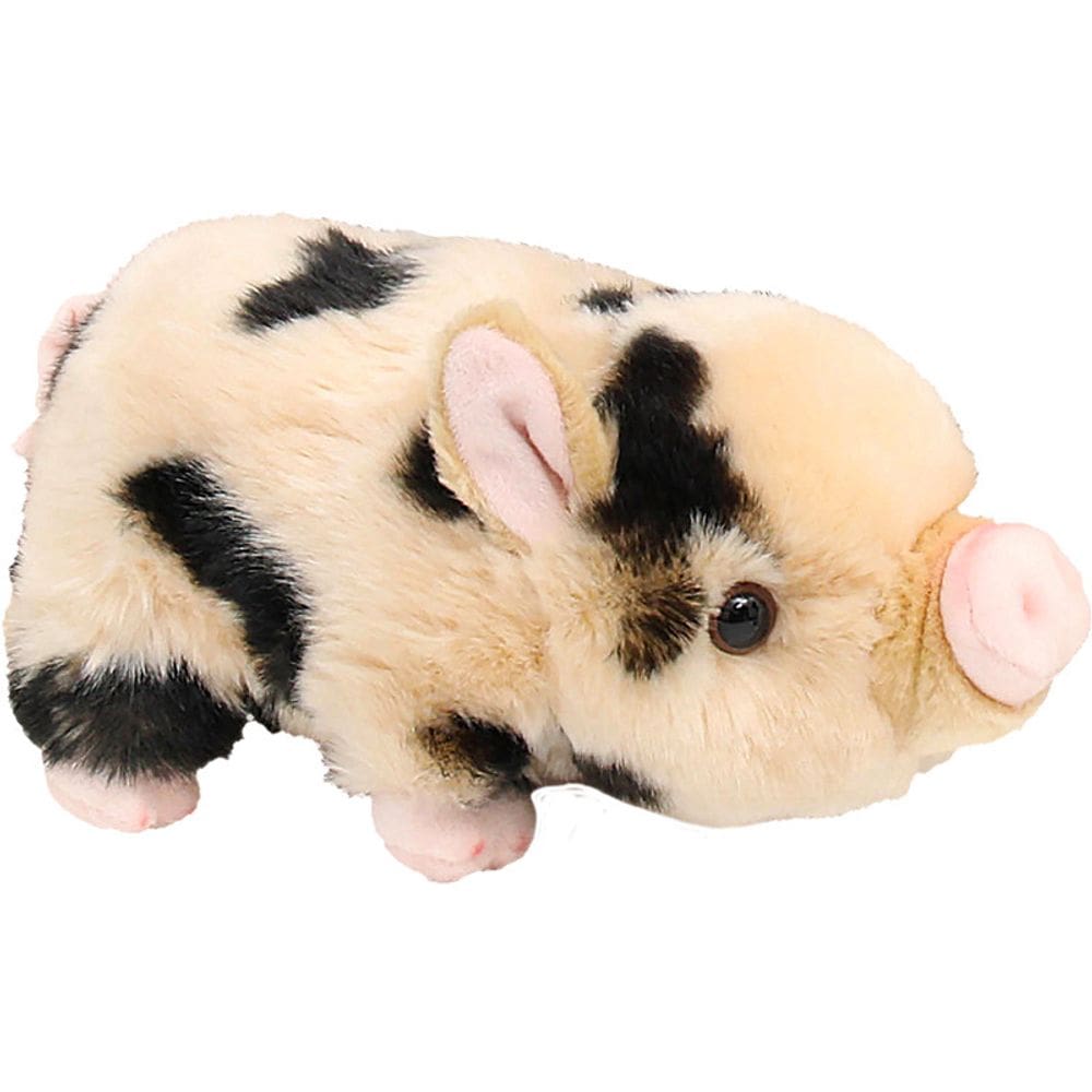 Mini carrinho de pelúcia Realistic Spotted Pig de 25 cm