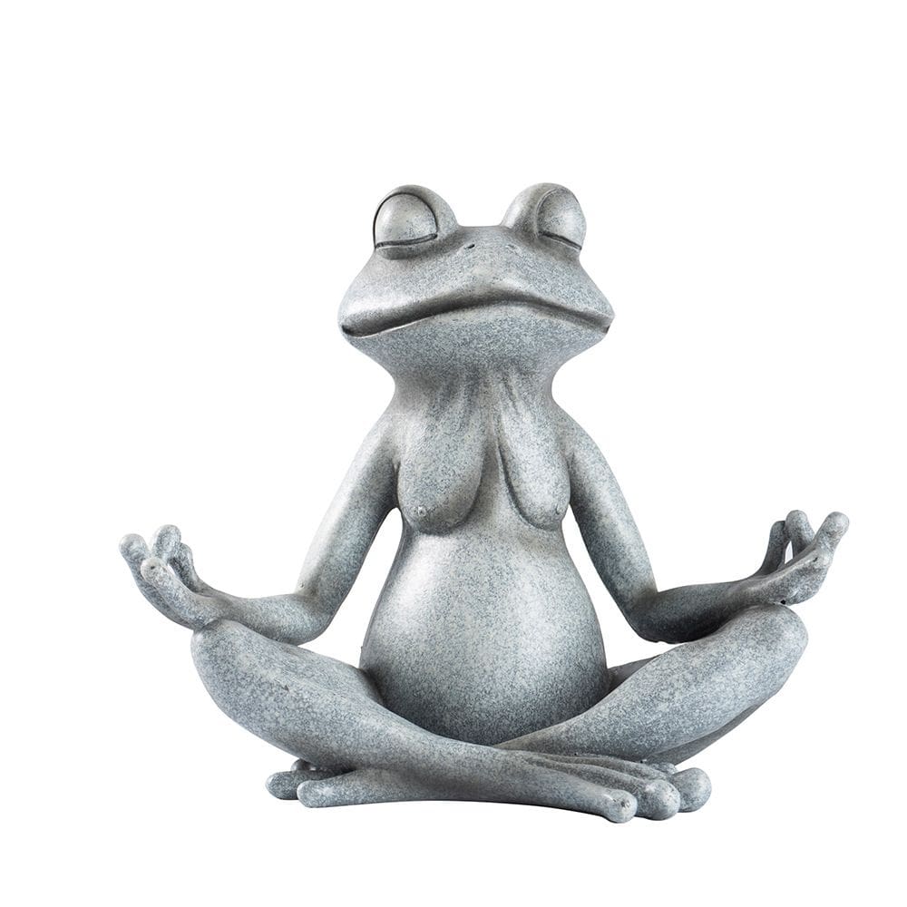 Escultura meditando em resina de estátua de sapo de 15,5 cm - Zen Yoga Animal
