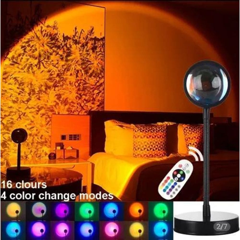 Luminaria Por Do Sol Luz Noturna Projetor Led Sunset Light C