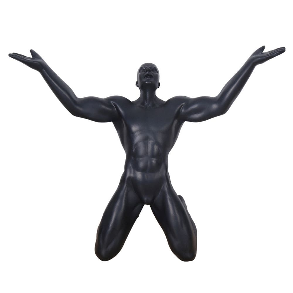 Estátua de escultura moderna abstrata nórdica ajoelhada figueira humana