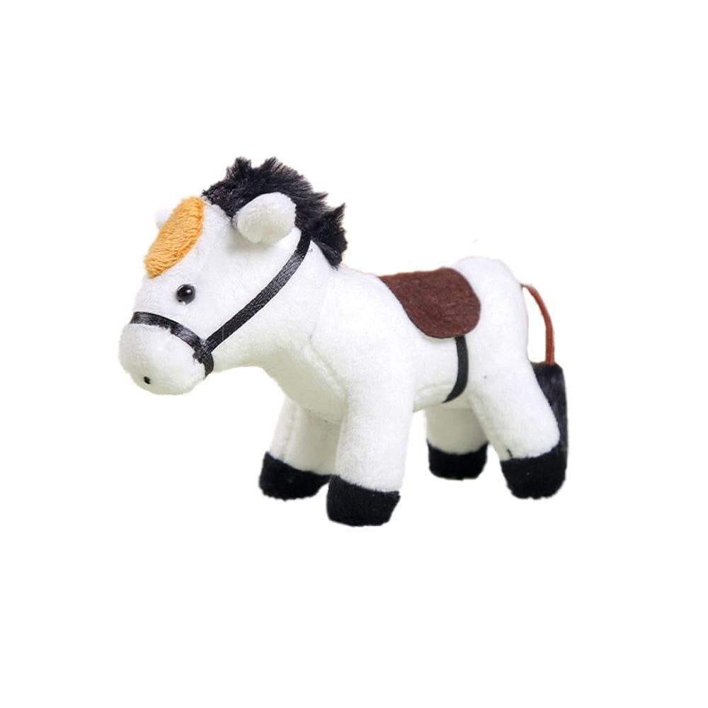 Chaveiro de boneca de pelúcia Mini Horse com sela de 12 cm a 200 g