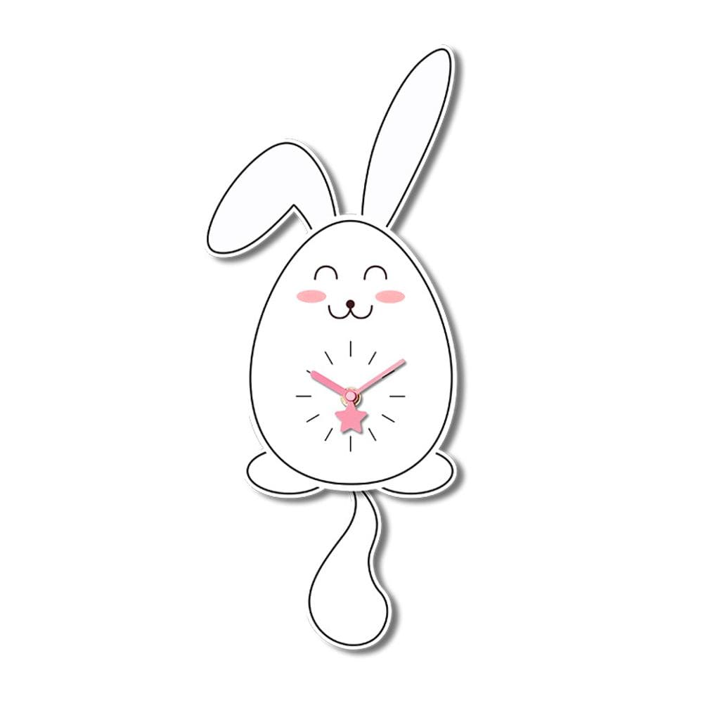 Relógio de parede Acrylic Bunny Silent Non-Ticking 45x19cm