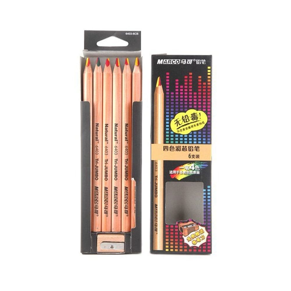 Conjunto de lápis 11 peças de arco-íris de 4 cores - madeira - 17,4 cm